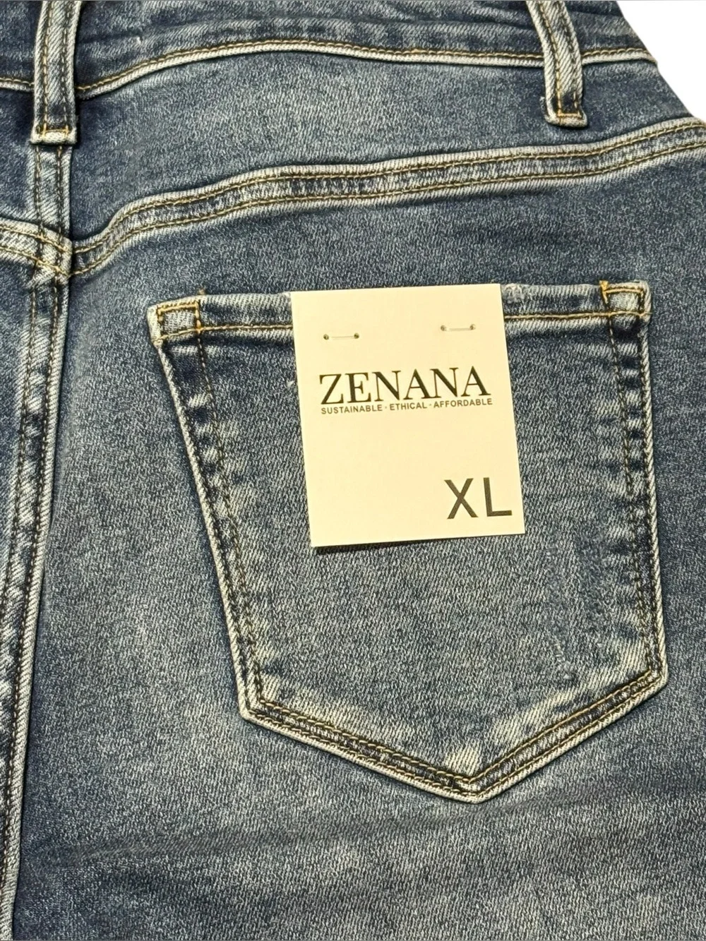 Zenana Bermuda High Waist Denim Shorts NWT